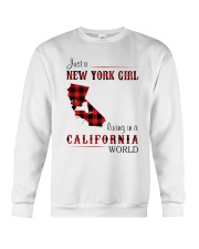 NEW YORK GIRL LIVING IN CALIFORNIA WORLD Crewneck Sweatshirt thumbnail