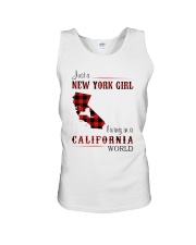 NEW YORK GIRL LIVING IN CALIFORNIA WORLD Unisex Tank thumbnail
