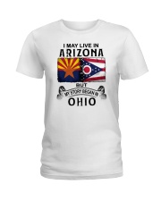 LIVE IN ARIZONA BEGAN IN OHIO Ladies T-Shirt tile