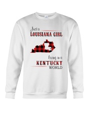 LOUISIANA GIRL LIVING IN KENTUCKY WORLD Crewneck Sweatshirt tile