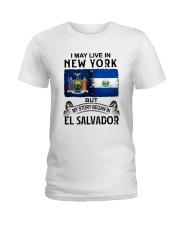 LIVE IN NEW YORK BEGAN IN EL SALVADOR Ladies T-Shirt thumbnail