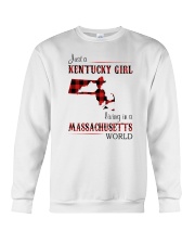 KENTUCKY GIRL LIVING IN MASSACHUSETTS WORLD Crewneck Sweatshirt thumbnail