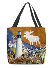 Maine Flag Symbols Leather All-over Tote front