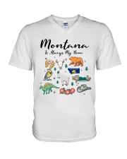 Montana Is Always Home Symbols V-Neck T-Shirt tile