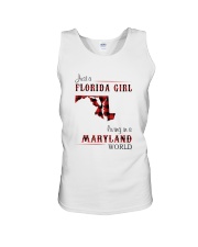 FLORIDA GIRL LIVING IN MARYLAND WORLD Unisex Tank thumbnail