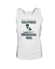 MICHIGAN GIRL LIFE TOOK TO CALIFORNIA Unisex Tank tile
