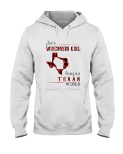 WISCONSIN GIRL LIVING IN TEXAS WORLD Hooded Sweatshirt thumbnail