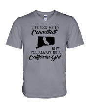TOOK ME TO CONNECTICUT BUT I'LL A CALIFORNIA GIRL V-Neck T-Shirt thumbnail
