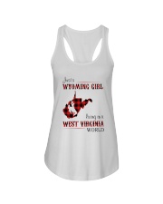 WYOMING GIRL LIVING IN WEST VIRGINIA WORLD Ladies Flowy Tank thumbnail