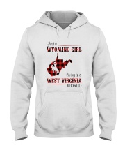 WYOMING GIRL LIVING IN WEST VIRGINIA WORLD Hooded Sweatshirt thumbnail