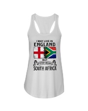 LIVE IN ENGLAND BEGAN IN SOUTH AFRICA Ladies Flowy Tank tile
