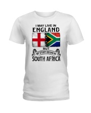 LIVE IN ENGLAND BEGAN IN SOUTH AFRICA Ladies T-Shirt tile