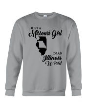JUST A MISSOURI GIRL IN AN ILLINOIS WORLD Crewneck Sweatshirt thumbnail