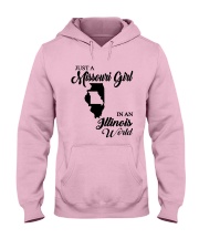 JUST A MISSOURI GIRL IN AN ILLINOIS WORLD Hooded Sweatshirt front