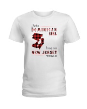 DOMINICAN GIRL LIVING IN JERSEY WORLD Ladies T-Shirt tile