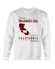 OKLAHOMA GIRL LIVING IN CALIFORNIA WORLD Crewneck Sweatshirt tile