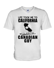 CANADIAN GUY LIFE TOOK TO CALIFORNIA V-Neck T-Shirt thumbnail
