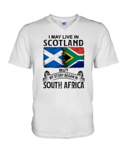 LIVE IN SCOTLAND BEGAN IN SOUTH AFRICA V-Neck T-Shirt tile