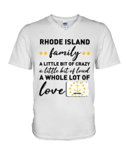 Rhode Island Family A Little bit Of Crazy V-Neck T-Shirt tile