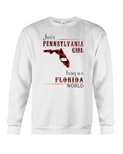 PENNSYLVANIA GIRL LIVING IN FLORIDA WORLD Crewneck Sweatshirt tile