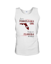 PENNSYLVANIA GIRL LIVING IN FLORIDA WORLD Unisex Tank tile