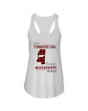 TENNESSEE GIRL LIVING IN MISSISSIPPI WORLD Ladies Flowy Tank thumbnail