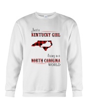 KENTUCKY GIRL LIVING IN NORTH CAROLINA WORLD Crewneck Sweatshirt thumbnail