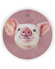 Pig Face Circle Ornament (Wood tile