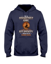 Connecticut Girl I'm Allergic To Stupidity Hooded Sweatshirt front