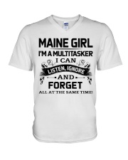 Maine Girl Listen Ignore Forget At The Same Time V-Neck T-Shirt tile