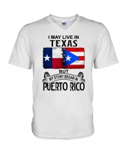 LIVE IN TEXAS BEGAN IN PUERTO RICO V-Neck T-Shirt thumbnail