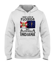 LIVE IN FLORIDA BEGAN IN INDIANA Hooded Sweatshirt tile