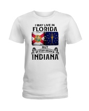 LIVE IN FLORIDA BEGAN IN INDIANA Ladies T-Shirt tile