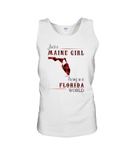 MAINE GIRL LIVING IN FLORIDA WORLD Unisex Tank tile