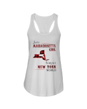 MASSACHUSETTS GIRL LIVING IN NEW YORK WORLD Ladies Flowy Tank thumbnail