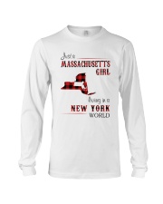 MASSACHUSETTS GIRL LIVING IN NEW YORK WORLD Long Sleeve Tee thumbnail