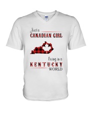CANADIAN GIRL LIVING IN KENTUCKY WORLD V-Neck T-Shirt thumbnail