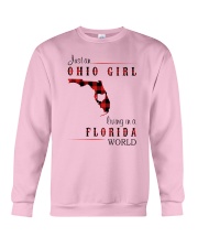 OHIO GIRL LIVING IN FLORIDA WORLD Crewneck Sweatshirt tile
