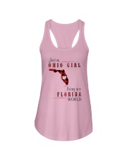 OHIO GIRL LIVING IN FLORIDA WORLD Ladies Flowy Tank tile