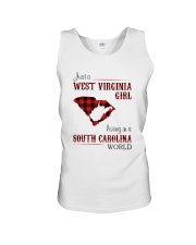 WEST VIRGINIA GIRL LIVING IN SOUTH CAROLINA WORLD Unisex Tank thumbnail
