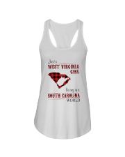 WEST VIRGINIA GIRL LIVING IN SOUTH CAROLINA WORLD Ladies Flowy Tank thumbnail