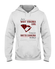 WEST VIRGINIA GIRL LIVING IN SOUTH CAROLINA WORLD Hooded Sweatshirt thumbnail