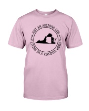 ARIZONA GIRL LIVING IN A VIRGINIA WORLD Classic T-Shirt tile
