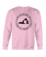 ARIZONA GIRL LIVING IN A VIRGINIA WORLD Crewneck Sweatshirt tile