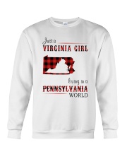 VIRGINIA GIRL LIVING IN PENNSYLVANIA WORLD Crewneck Sweatshirt thumbnail