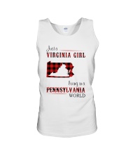 VIRGINIA GIRL LIVING IN PENNSYLVANIA WORLD Unisex Tank thumbnail