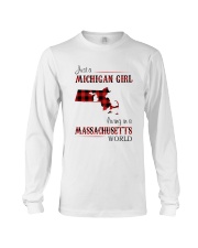 MICHIGAN GIRL LIVING IN MASSACHUSETTS WORLD Long Sleeve Tee thumbnail