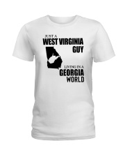 JUST A WV GUY LIVING IN GEORGIA WORLD Ladies T-Shirt thumbnail