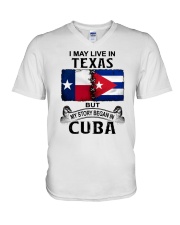 LIVE IN TEXAS BEGAN IN CUBA V-Neck T-Shirt thumbnail