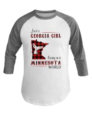 GEORGIA GIRL LIVING IN MINNESOTA WORLD Baseball Tee thumbnail